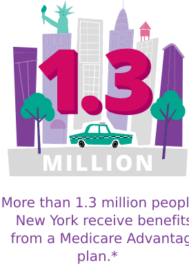 More than 1.3 million peop in New York receive benefits from a Medicare Advantage plan